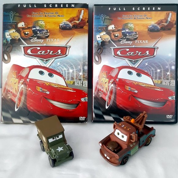 Disney Pixar DVD Cars 2006 Release Plus 2 Mattel Cars; Jeep & Mater Tow Truck - Picture 3 of 8